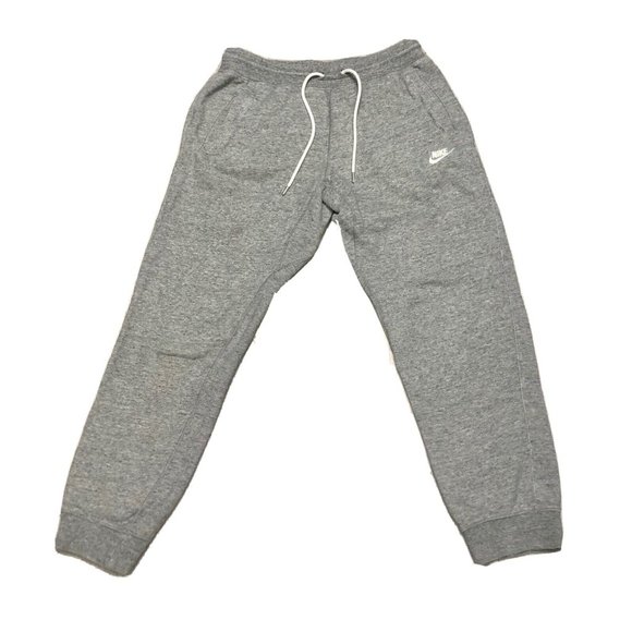 Nike Mens Large Gray Sweatpants Metal Zipper Pocket Elastic Leg Opening - Picture 1 of 7